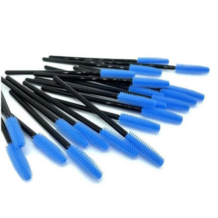 50pcs Silicone Eyelash Brush - Light blue - Eyebrow and eyelash brushes
