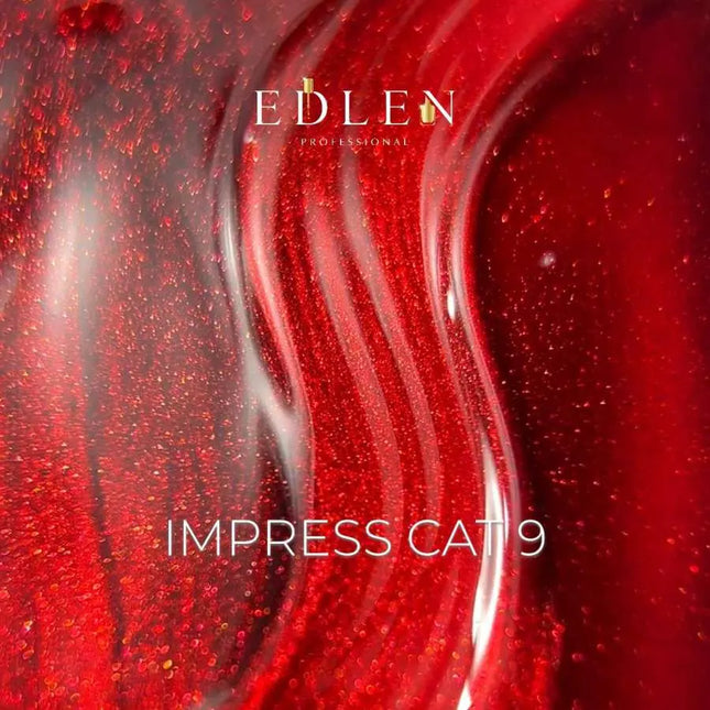 Edlen Cat Eye Impress №9 Roșu, 9 ml