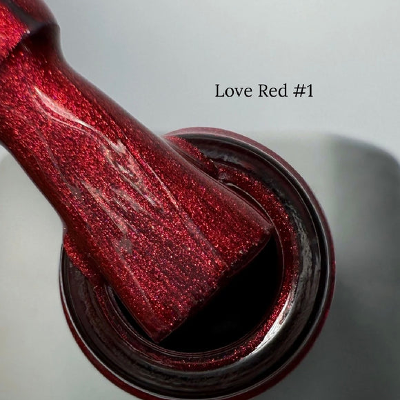 Ojă semipermanentă Saga Love Red nr. 1 Scarlet, strălucire metalică, 10 ml
