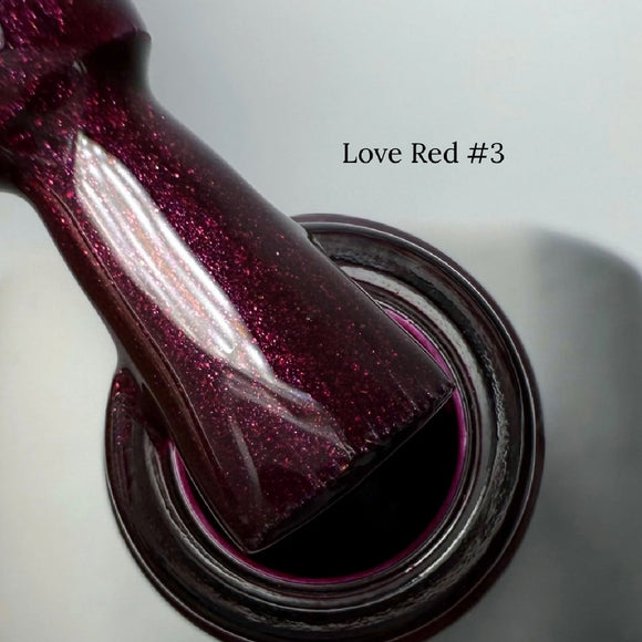 Гель-лак Saga Love Red №3 Shimmer, бордовий, 10 ml