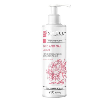 Cremă pentru mâini și unghii cu colagen, elastină și extract de bujor Shelly 250 ml