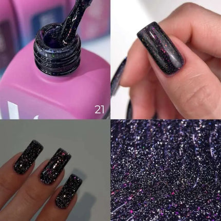 Luna Lurex Base №21 Black-blue with holographic foil 13ml
