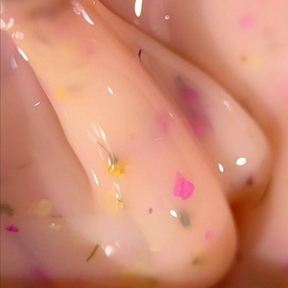 Saga Liquid Floral Gel №4 Peach with dried flowers 15ml