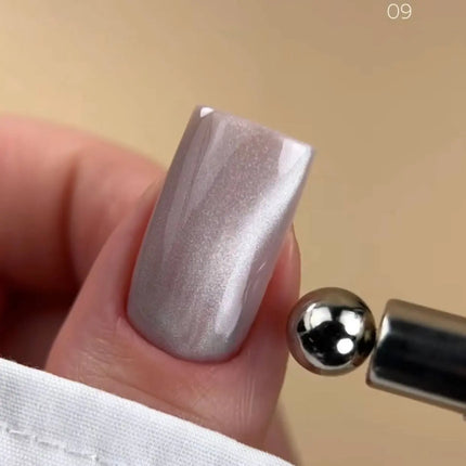 BIBLIOTEKA Cat Eye Gel Polish №09 Moon Veil 10ml - Silver white