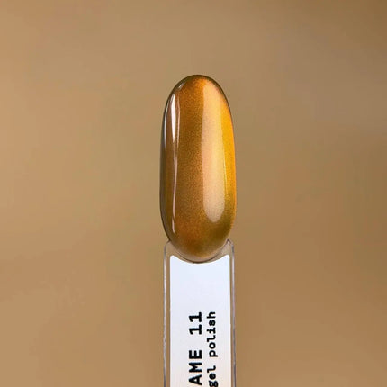 BIBLIOTEKA Ochi de Pisică Lac de Unghii Gel №11 Flacără 10ml - Portocaliu cupru