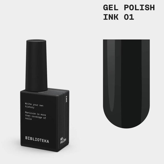 BIBLIOTEKA Gel Polish №001 Ink 10ml - Culoare neagră