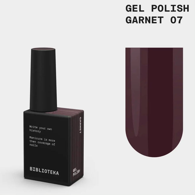 BIBLIOTEKA Lac de unghii gel №007 Granat 10ml - Culoare burgundie intensă