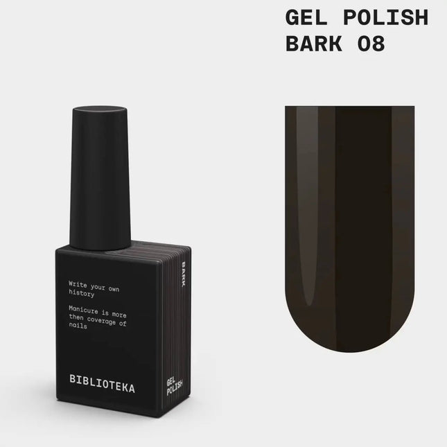 Oja semipermanentă BIBLIOTEKA №008 Bark 10ml - Culoare maro închis