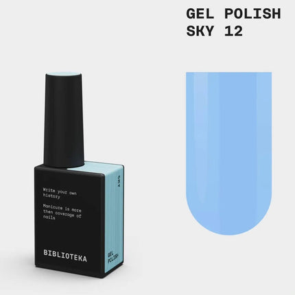 BIBLIOTEKA Lac de unghii gel №012 Sky 10ml - Culoare albastru delicat