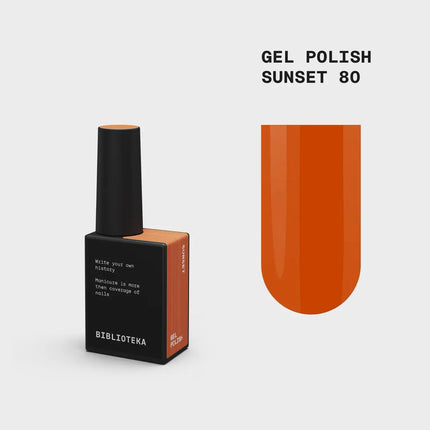 BIBLIOTEKA Ojă semipermanentă №080 Sunset 10ml - Portocaliu dovleac