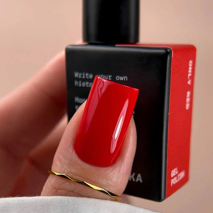BIBLIOTEKA Ojă semipermanentă №014 Only Red 10ml - culoare roșu Classic