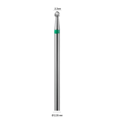 Freză sferică din carbură pentru unghii „Ball” 2.3mm Verde 406702M