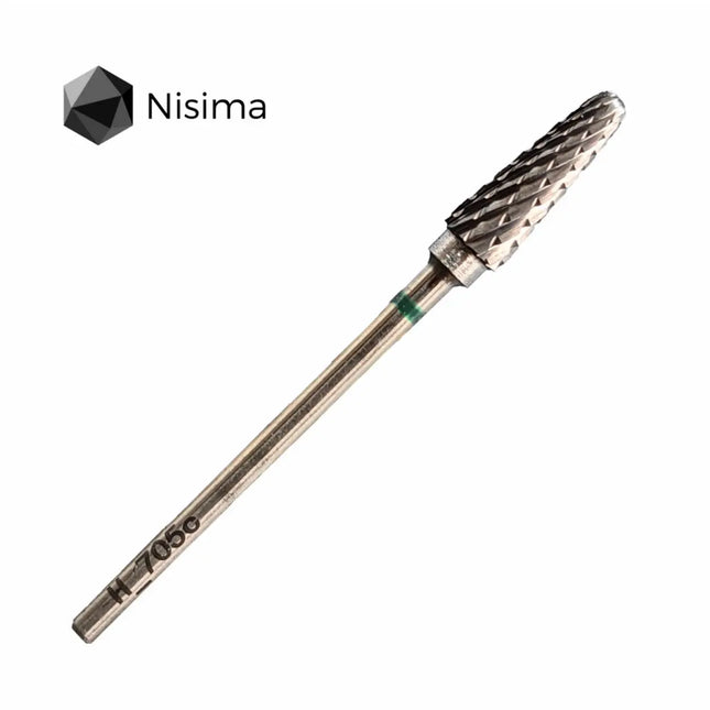 Твердосплавна насадка для манікюрного фрезера «Конус» 5mm зелена H705cK Nisima