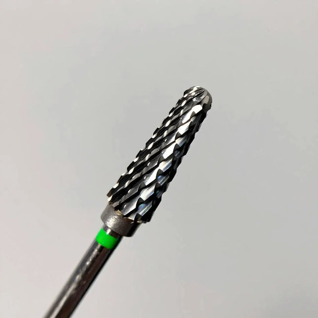 Твердосплавна насадка для манікюрного фрезера «Конус» 5mm зелена H705cK Nisima