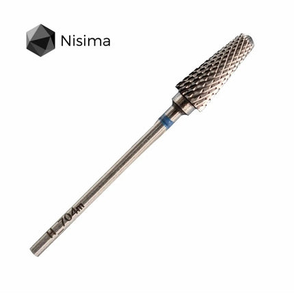 Freză conică din carbură pentru unghii „Frustum” 6mm albastră H704mK Nisima