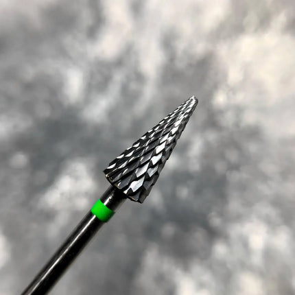 Freză conică din carbură pentru unghii „Cone” 6mm verde H719cK Nisima