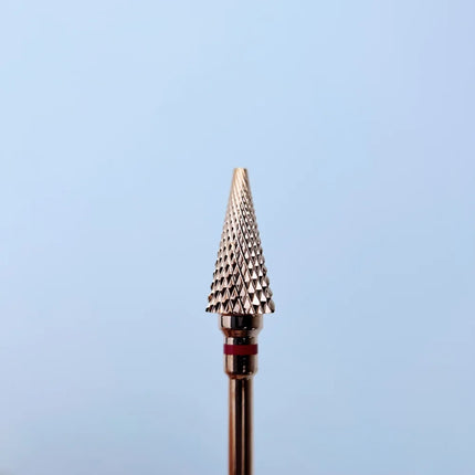 Carbide nail drill bit Rose Gold ’Cone” Pointed 6*13 Red - Carbide nail drill bits
