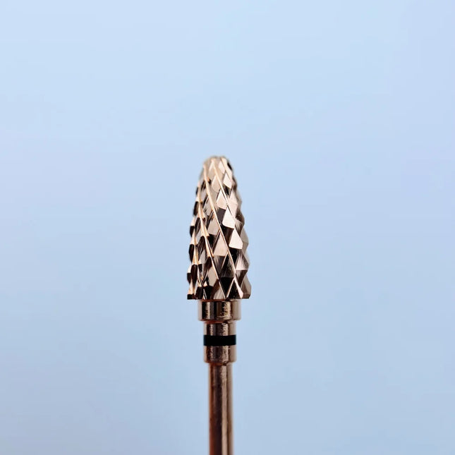 Carbide nail drill bit Rose Gold “Corn” 6*14.5 Black - Carbide nail drill bits