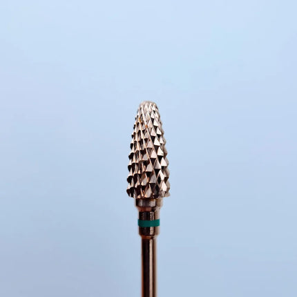 Carbide nail drill bit Rose Gold “Corn” 6*14.5 Green - Carbide nail drill bits