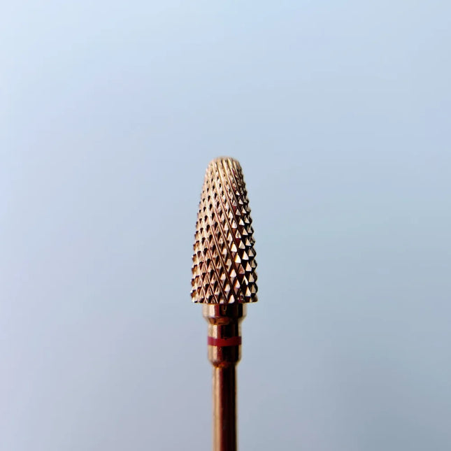 Carbide nail drill bit Rose Gold “Corn” 6*14.5 Red - Carbide nail drill bits