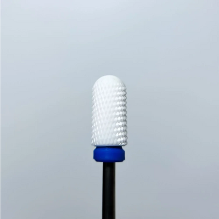 Ceramic nail drill bit ”Cylinder” Rounded 6.6*13 mm Blue - Ceramic nail drill bits