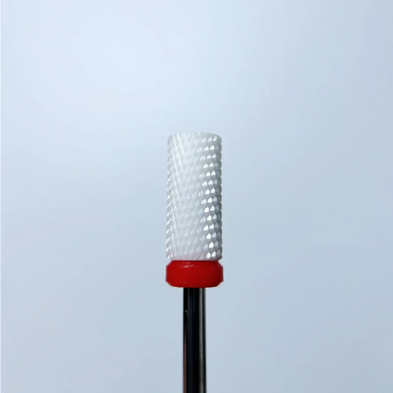 Ceramic nail drill bit “Сylinder” 6*13 mm Red - Ceramic nail drill bits