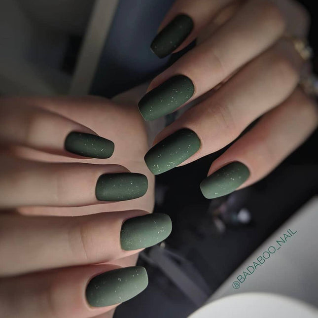 Gel Polish Desire №54 bottle green with glitter 8ml KARO