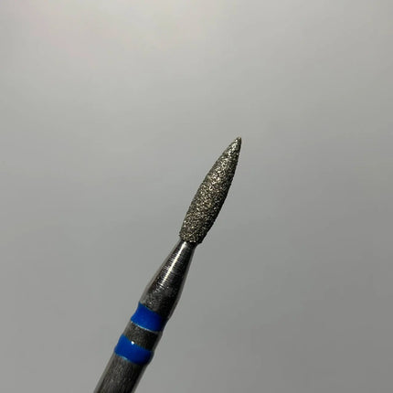 Diamond nail drill bit „Flacără” 2.1 mm Albastru Premium