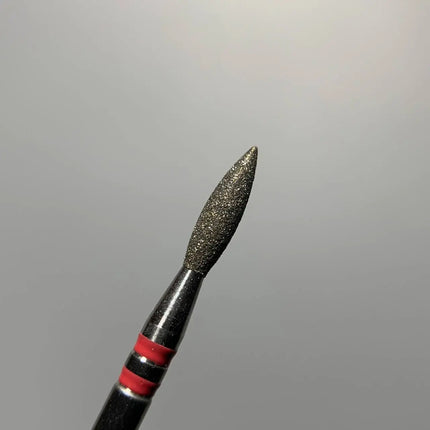Diamond nail drill bit „Flacără” 2.3mm Roșu Premium