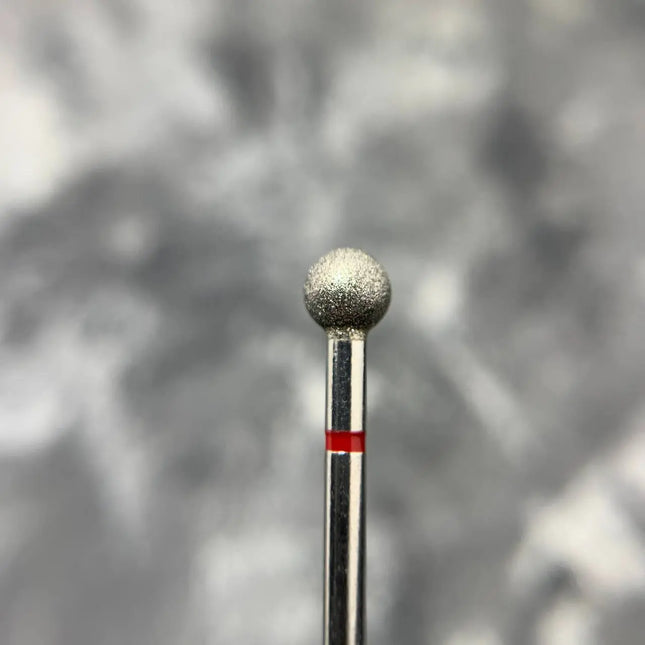 Diamond nail drill bit, „Ball”, 4.0 mm, Roșu