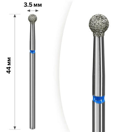 Premium Diamond nail drill bit „Ball” 3,5 mm Blue m-30 mART