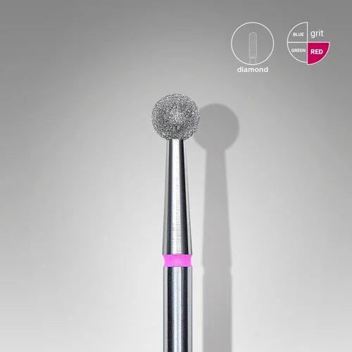Diamond nail drill bit “Ball” 4.0 mm Red STALEKS - Diamond nail drill bits