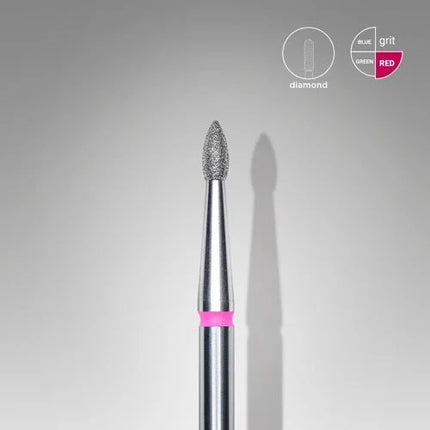Diamond nail drill bit “Bud” Pointed 1.8*4.0 mm Red STALEKS - Diamond nail drill bits
