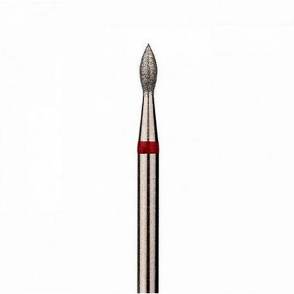 Diamond nail drill bit “Bud” Pointed 2.1*4.0 mm Red - Diamond nail drill bits