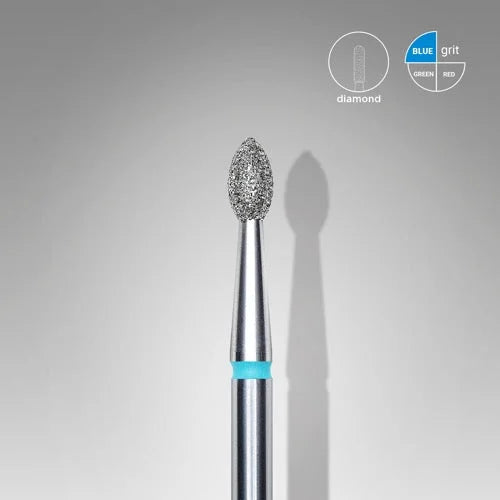 Diamond nail drill bit “Bud” Pointed 2.5*4.5 mm Blue STALEKS - Diamond nail drill bits