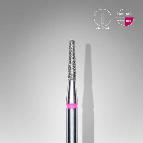 Diamond nail drill bit “Cone” Rounded 1.8*8.0 mm Red STALEKS - Diamond nail drill bits