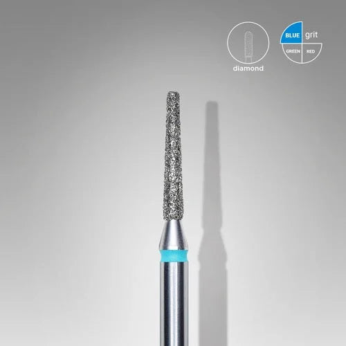 Diamond nail drill bit “Cone” Truncated 1.6*10 mm Blue STALEKS - Diamond nail drill bits
