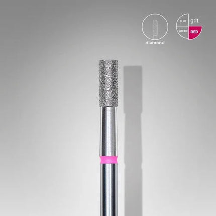 Diamond nail drill bit “Cylinder” 2.5*6.0 mm Red STALEKS - Diamond nail drill bits