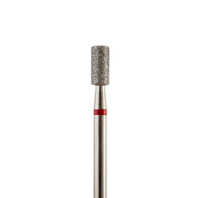 Diamond nail drill bit “Cylinder” 4.0*10.0 mm Red - Diamond nail drill bits