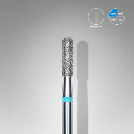 Diamond nail drill bit “Cylinder” Rounded 2.3*8.0 mm Blue STALEKS - Diamond nail drill bits