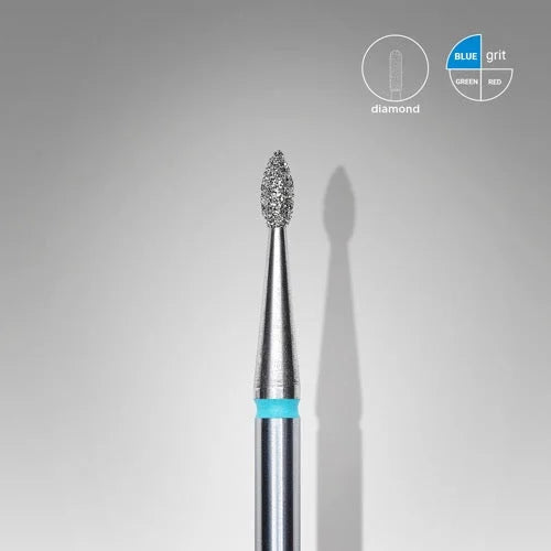 Diamond nail drill bit “Drop” 1.6*4.0 mm Blue STALEKS - Diamond nail drill bits