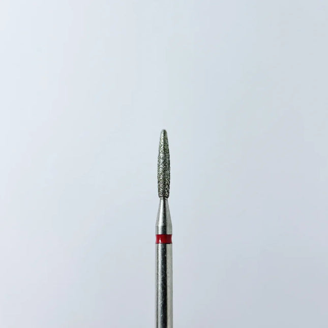 Diamond nail drill bit “Flame” 1.8*8.7 mm Red - Diamond nail drill bits