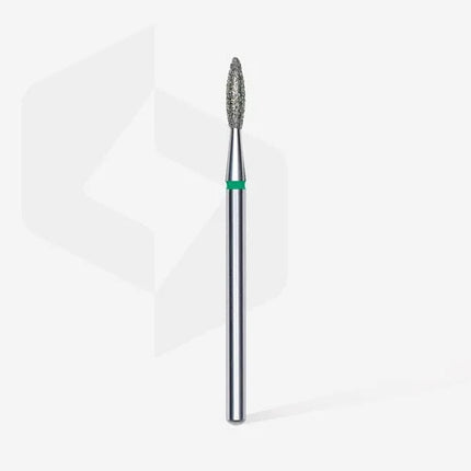 Diamond nail drill bit “Flame” 2.1*8.0 mm Green STALEKS - Diamond nail drill bits