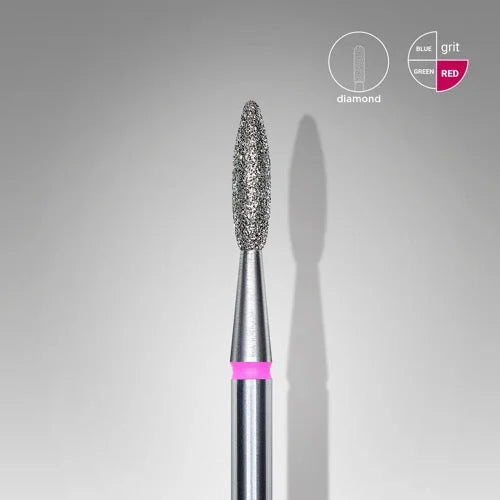 Diamond nail drill bit “Flame” 2.1*8.0 mm Red STALEKS - Diamond nail drill bits
