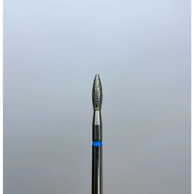 Diamond nail drill bit “Flame” 2.5*8.0 mm Blue - Diamond nail drill bits