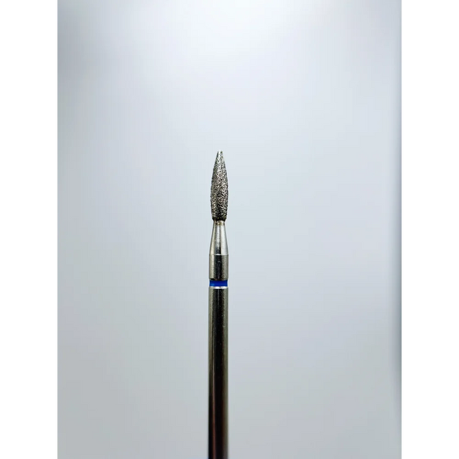 Diamond nail drill bit “Flame” Pointed 2.1*8.0 mm Blue Taiwan - Diamond nail drill bits