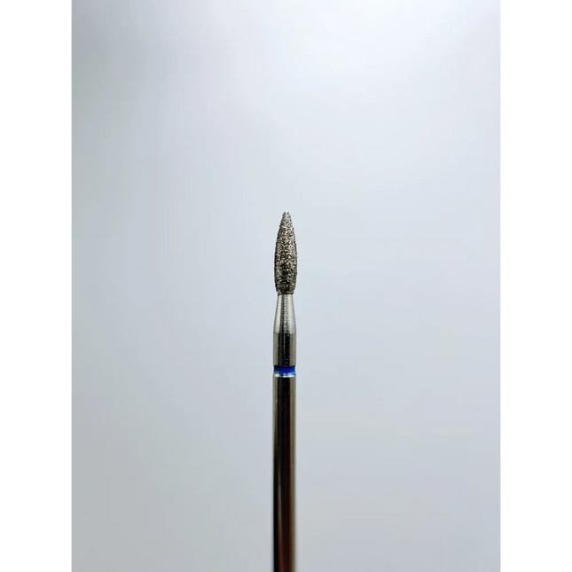 Diamond nail drill bit “Flame” Pointed 2.3*8.0 mm Blue Taiwan - Diamond nail drill bits