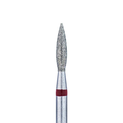 Diamond nail drill bit “Flame” Pointed 2.3*8.0 mm Red - Diamond nail drill bits