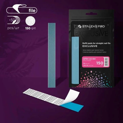 Disposable files for straight base Exclusive 22 150 grit (50 pcs) Staleks Pro - Disposable nail file