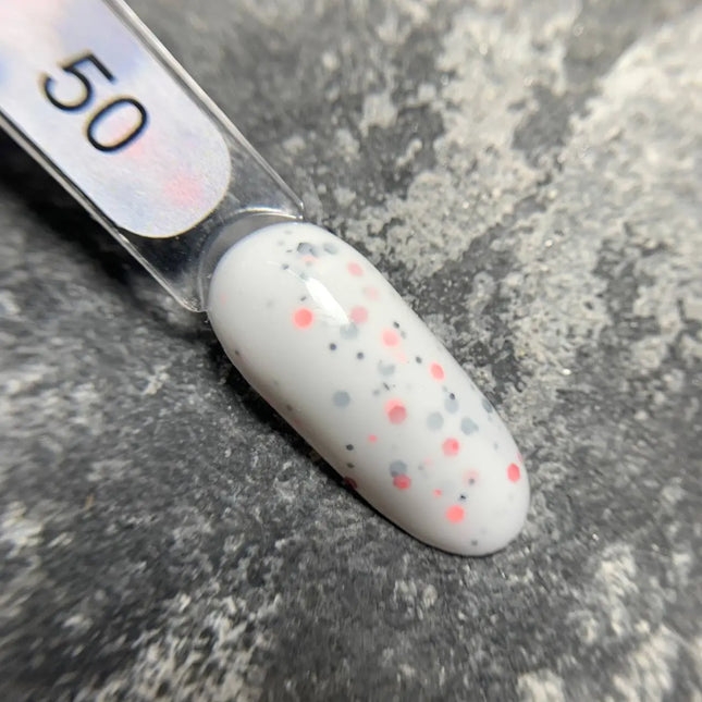 Edlen Cover Base Candy №50 Lapte cu fulgi negri și portocalii 17ml